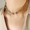 Jewelry Natural Stone Titanium Steel Geometric Electroplating Women