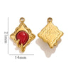 Jewelry Natural Stone Titanium Steel Geometric Eyes Pendant Earrings With Electroplating