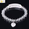 Jewelry Natural White Crystal And Copper Accessories Bracelet With Love Pendant Electroplating Personality Style