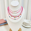 Jewelry Necklace Artificial Crystal Heart Flowers Geometric Animals Zodiac Handmade Electroplated Pearl Chain For Women