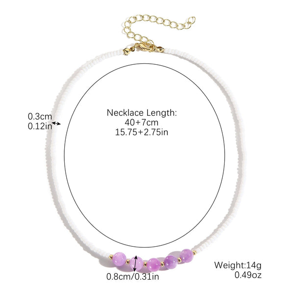 Jewelry Necklace Artificial Crystal Heart Flowers Geometric Animals Zodiac Handmade Electroplated Pearl Chain For Women