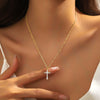 Jewelry Necklace Baroque Cross Alloy Ochain Geometric Electroplating