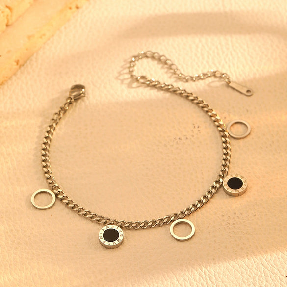 Jewelry Necklace Bracelet Earrings Set Stainless Steel Titanium Steel Hollow Five Leaf Flower Love Water Drops Bell Pattern