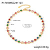 Jewelry Necklace Bracelet Set 316L Stainless Steel Zircon Electroplating Light Luxury Style