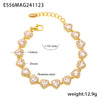 Jewelry Necklace Bracelet Set 316L Stainless Steel Zircon Electroplating Light Luxury Style