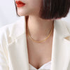 Jewelry Necklace Bracelet Set 316L Stainless Steel Simple Geometric Electroplated