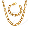 Jewelry Necklace Bracelet Suit 316L Stainless Steel 18K Gold Plated Electroplated Exaggerated Fashion Design For Women