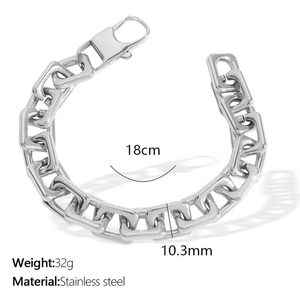 Jewelry Necklace Bracelet Suit 316L Stainless Steel 18K Gold Plated Electroplated Exaggerated Fashion Design For Women