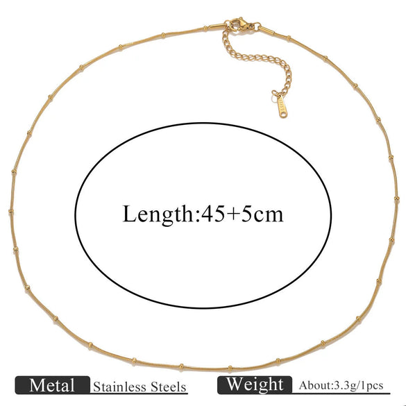 Jewelry Necklace Chain Stainless Steel Round Snake Chain Clip Bead Chain Electroplated