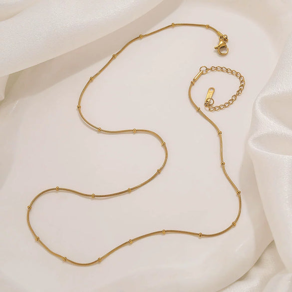 Jewelry Necklace Chain Stainless Steel Round Snake Chain Clip Bead Chain Electroplated