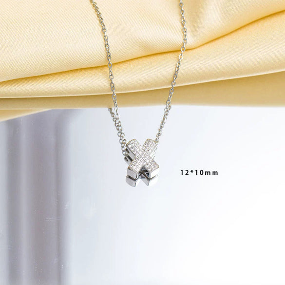 Jewelry Necklace Copper Gemstone Letter Electroplated