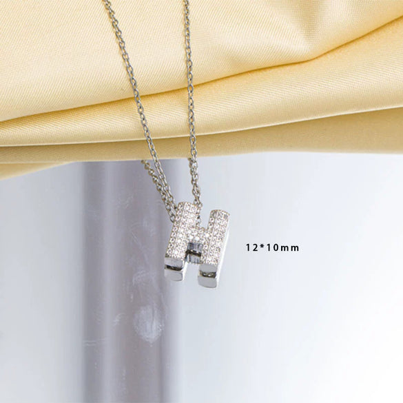 Jewelry Necklace Copper Gemstone Letter Electroplated