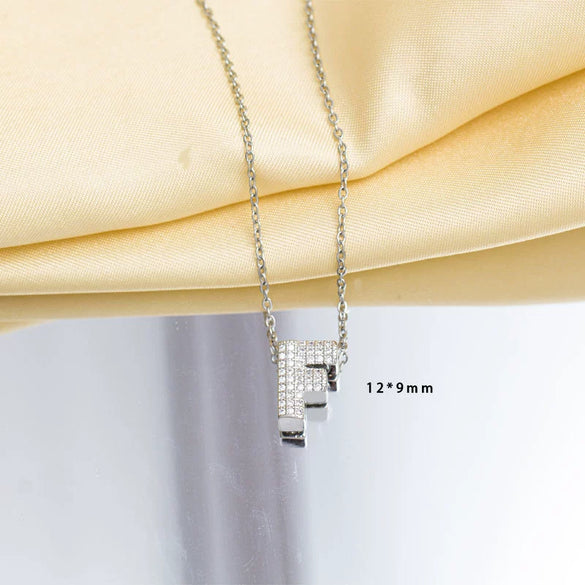Jewelry Necklace Copper Gemstone Letter Electroplated