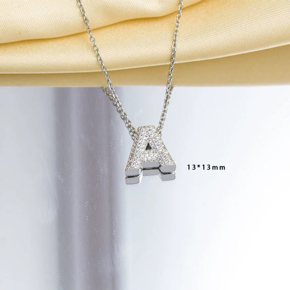 Jewelry Necklace Copper Gemstone Letter Electroplated