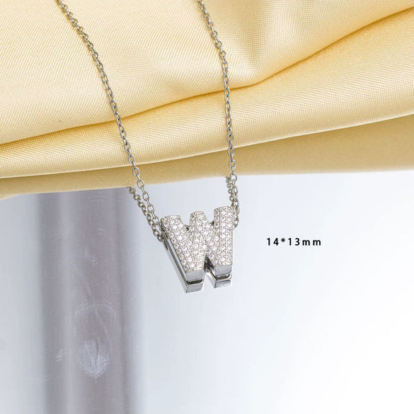 Jewelry Necklace Copper Gemstone Letter Electroplated