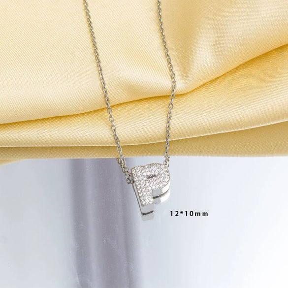 Jewelry Necklace Copper Gemstone Letter Electroplated
