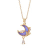 Jewelry Necklace Copper O Chain Mixed Gemstone Inlay Microinlaid Zircon Star Moon Electroplating Women's