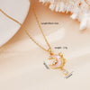 Jewelry Necklace Copper O Chain Mixed Gemstone Inlay Microinlaid Zircon Star Moon Electroplating Women's