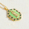 Jewelry Necklace Copper Zircon Dripping Oil Geometric Simple Style Pendant