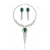 Jewelry Necklace Earrings Set Alloy Snake Bone Chain Mixed Gem Inlay Love Water Drops Bell Pattern Electroplating