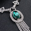 Jewelry Necklace Earrings Set Alloy Snake Bone Chain Mixed Gem Inlay Love Water Drops Bell Pattern Electroplating