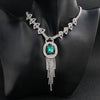 Jewelry Necklace Earrings Set Alloy Snake Bone Chain Mixed Gem Inlay Love Water Drops Bell Pattern Electroplating