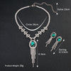 Jewelry Necklace Earrings Set Alloy Snake Bone Chain Mixed Gem Inlay Love Water Drops Bell Pattern Electroplating