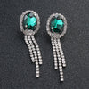Jewelry Necklace Earrings Set Alloy Snake Bone Chain Mixed Gem Inlay Love Water Drops Bell Pattern Electroplating