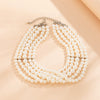 Jewelry Necklace Handmade Multilayer Imitation Pearl Plastic Resin Geometric Snake Bone Chain Women Choker