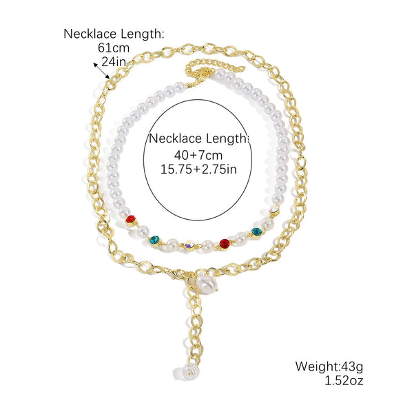 Jewelry Necklace Light Luxury Geometric Drop Shape Artificial Crystal Snake Bone Chain Electroplating For Women