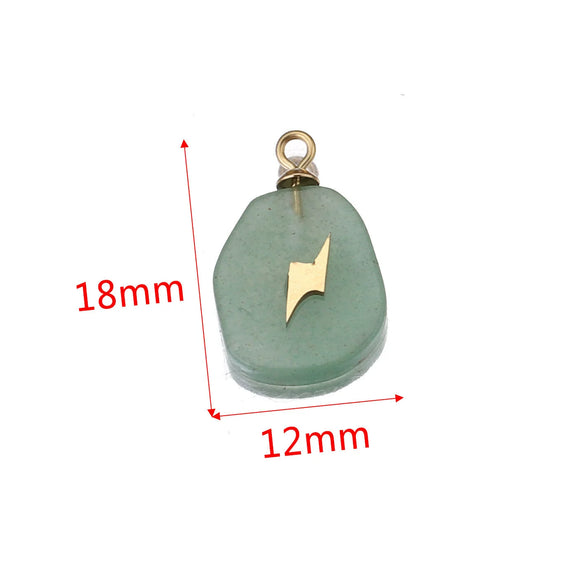 Jewelry Necklace Pendant Natural Stone Pink Crystal Turquoise Stainless Steel Titanium Steel Square Electroplated