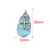 Jewelry Necklace Pendant Natural Stone Pink Crystal Turquoise Stainless Steel Titanium Steel Square Electroplated