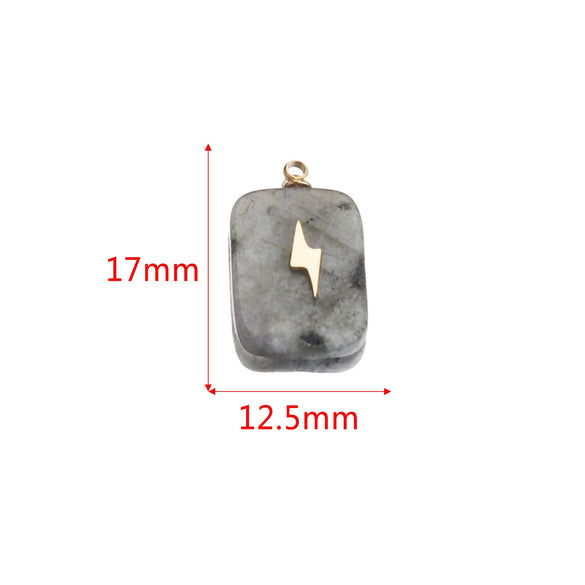 Jewelry Necklace Pendant Natural Stone Pink Crystal Turquoise Stainless Steel Titanium Steel Square Electroplated