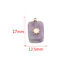 Jewelry Necklace Pendant Natural Stone Pink Crystal Turquoise Stainless Steel Titanium Steel Square Electroplated