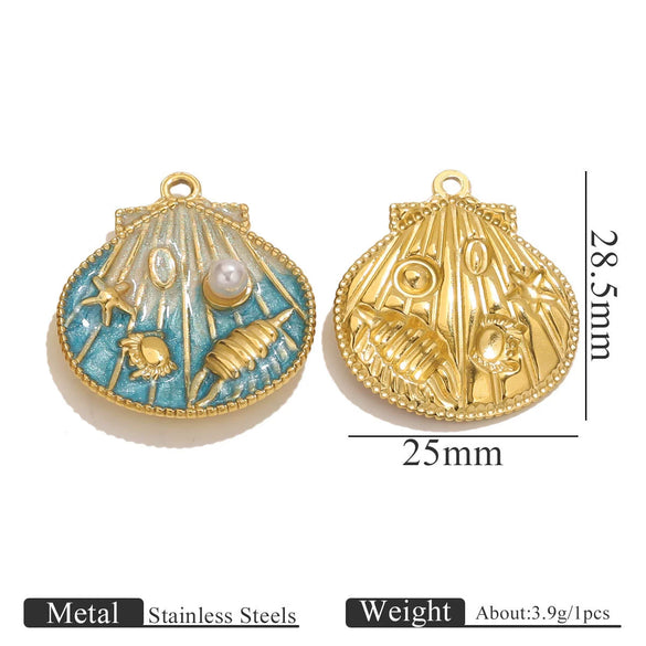 Jewelry Necklace Pendant Stainless Steel French Retro Flower Asymmetrical Petal Electroplated
