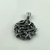 Jewelry Necklace Punk Fivepointed Star Skull Round Doll Pattern Stainless Steel Polish Casting For Men