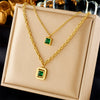 Jewelry Necklace Stainless Steel Goldplated Pendant With Geometric Pattern Chain