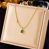 Jewelry Necklace Stainless Steel Goldplated Pendant With Geometric Pattern Chain