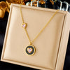 Jewelry Necklace Stainless Steel Goldplated Pendant With Geometric Pattern Chain