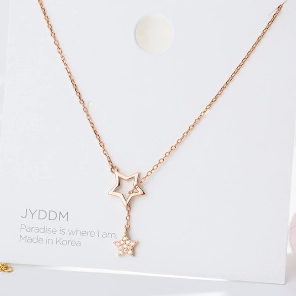 Jewelry Necklace Sterling Silver Style Sweater Clavicle Chain Fivepointed Star Accessories Wholesale