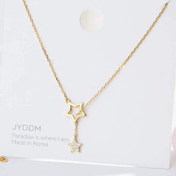 Jewelry Necklace Sterling Silver Style Sweater Clavicle Chain Fivepointed Star Accessories Wholesale