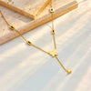 Jewelry Necklace Titanium Steel Black Glossy Butterfly Tassel Pendant Electroplating Women's Animal Style