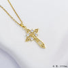 Jewelry Necklace Titanium Steel Gemstone Cross Pendant Simple Electroplating Design