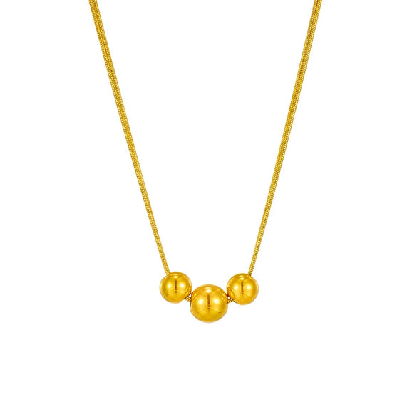 Jewelry Necklace Titanium Steel Geometric Beaded Electroplating