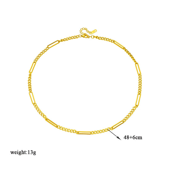 Jewelry Necklace Titanium Steel Geometric Pattern Splicing Hiphop Punk Electroplating For Women