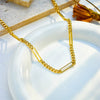 Jewelry Necklace Titanium Steel Geometric Pattern Splicing Hiphop Punk Electroplating For Women