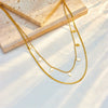 Jewelry Necklace Titanium Steel Rhombus Sequin Electroplating Doublelayer Women's Cold Style