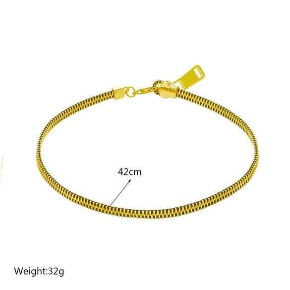 Jewelry Necklace Titanium Steel Zipper Chain Exaggerated Street Photography Design Electroplating Punk Style For Women