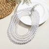 Jewelry Necklace Women Handmade Imitation Pearls Beads Box Chain Geometric