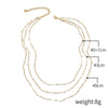 Jewelry Necklace Women Handmade Imitation Pearls Beads Box Chain Geometric